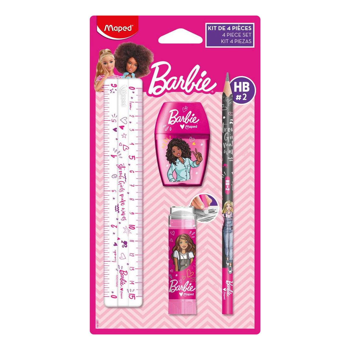 Maped Barbie Stationery Set 4pcs