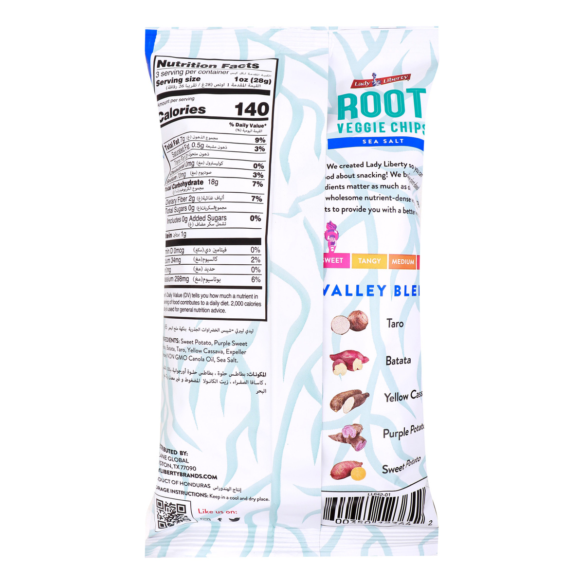 Lady Liberty Root Veggie Chips Sea Salt Valley Blend 85 g