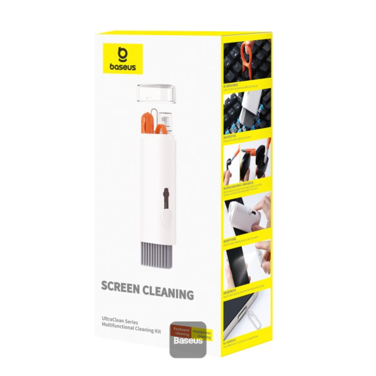 Baseus 8-in-1 Multi-Functional Cleaning Kit for Laptop Screen, Keyboard and Earbuds, C31059400211- White