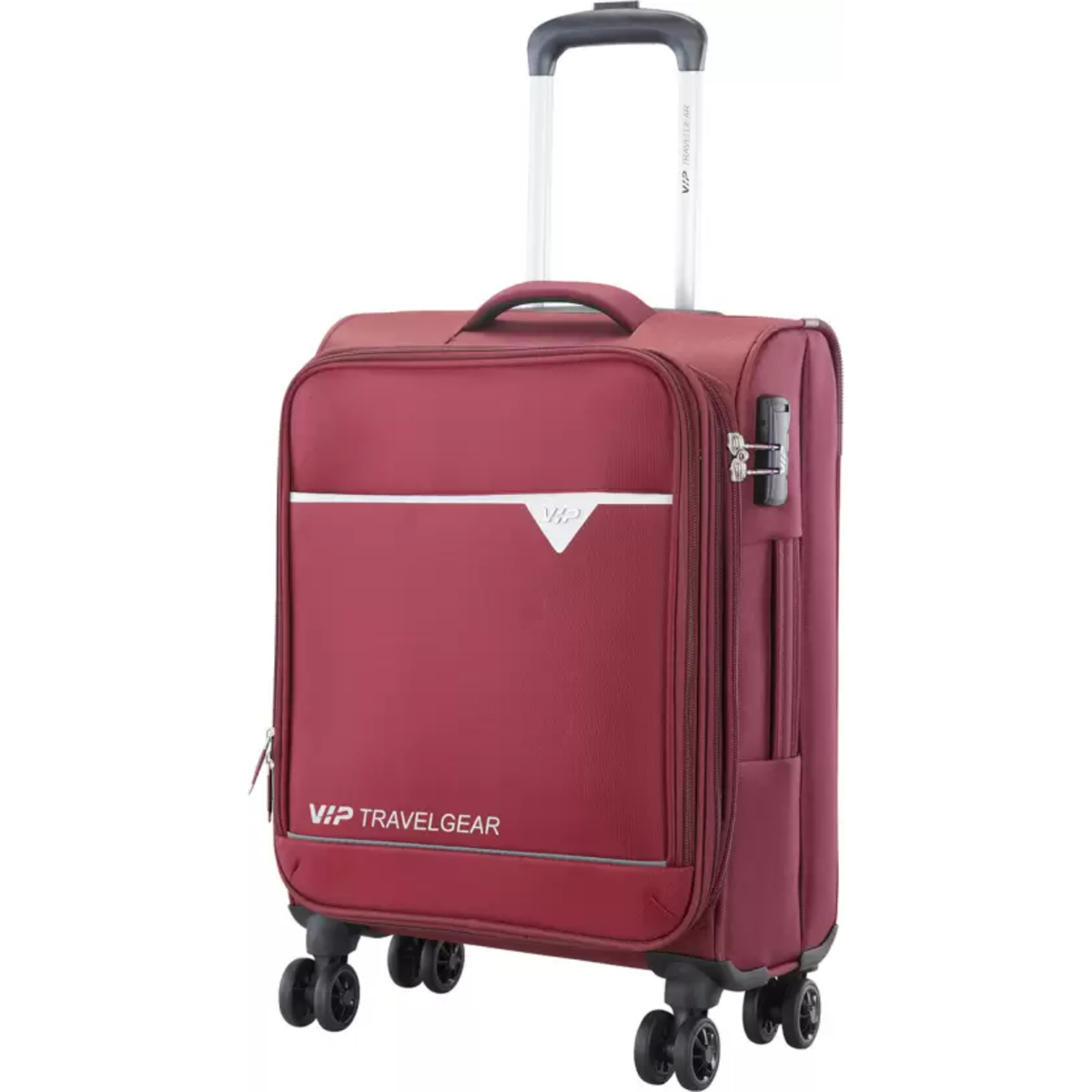 VIP Experia 4 Wheel Spinner Soft Trolley, 55 cm, Maroon