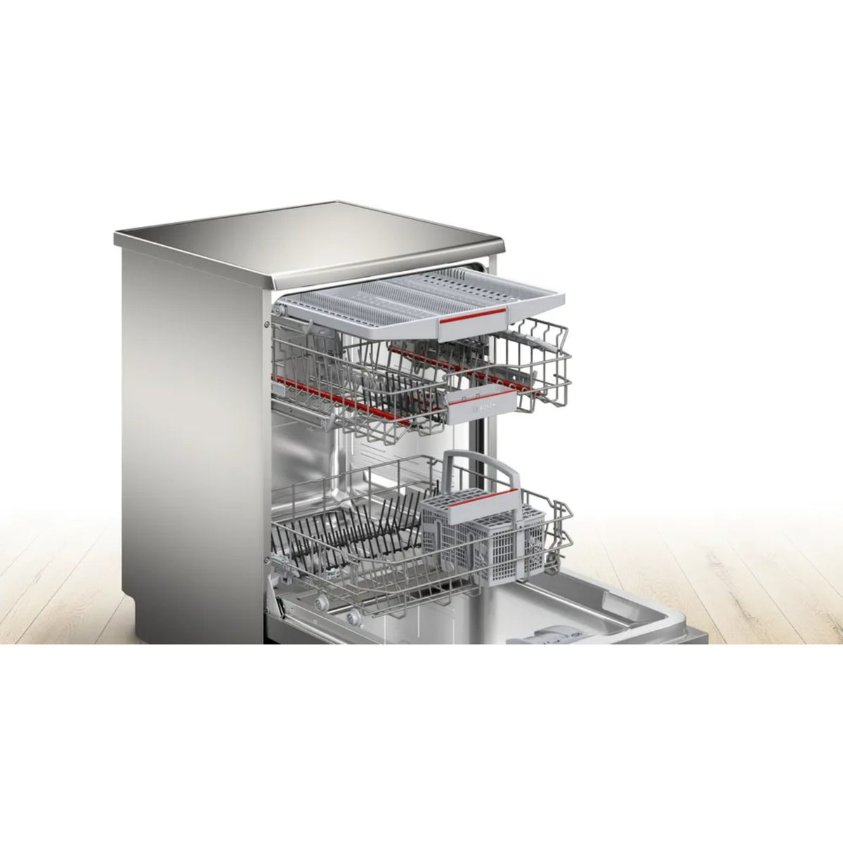 Bosch Series 4 Free-Standing Dishwasher, 6 Programs, 14 Place Settings, Stainless Steel, SMS4HMI65M