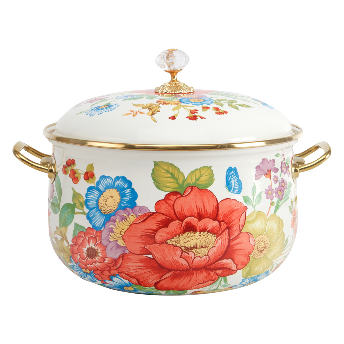 Chefline Enamel Deep Cooking Pot, 24 cm, Assorted