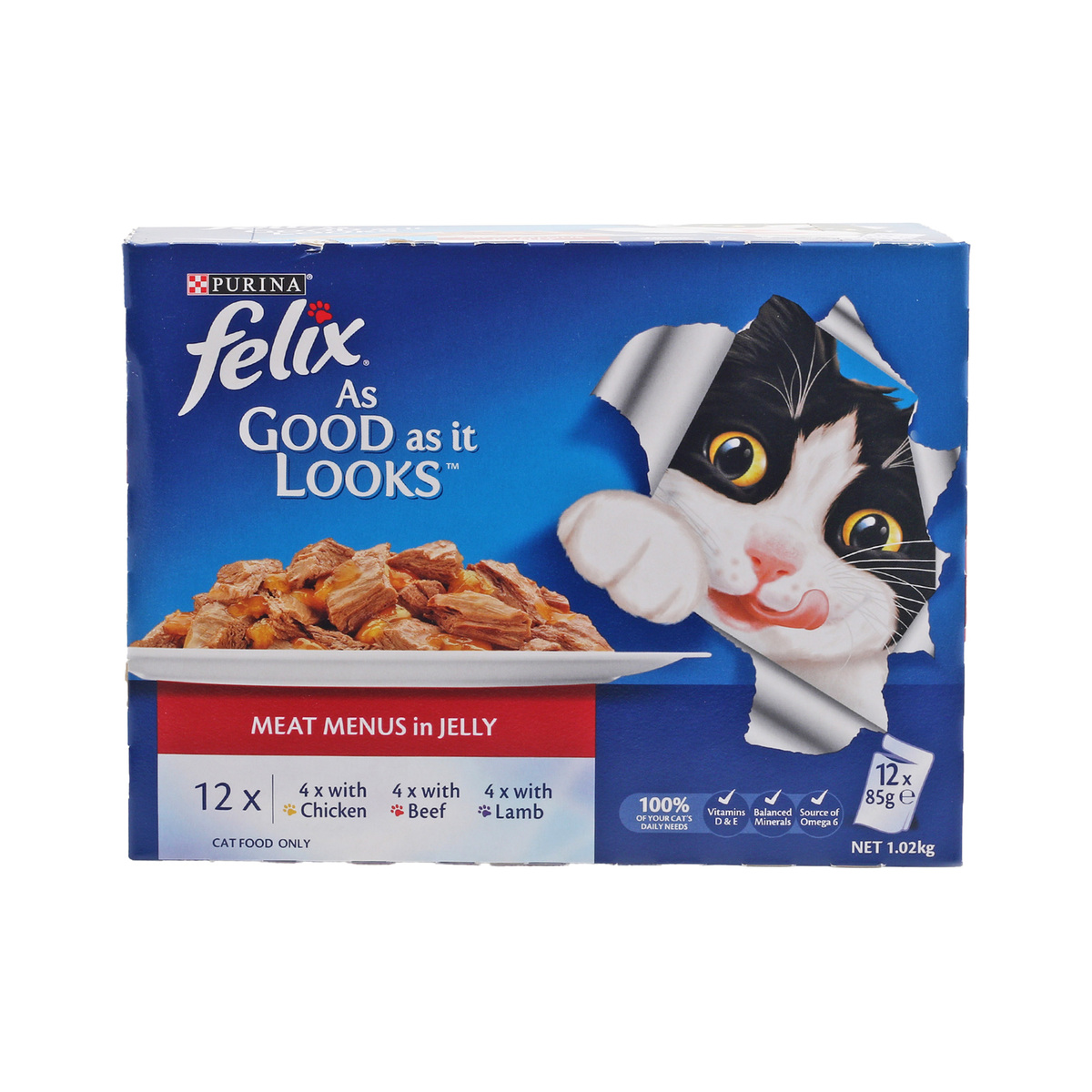 Felix Meat Menus In Jelly Cat Food 12 x 85 g