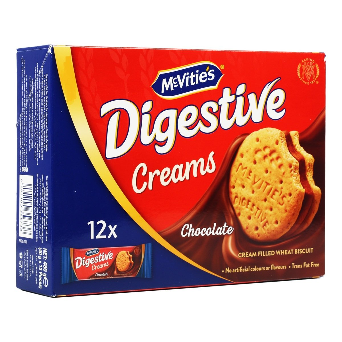 McVitie's Digestive Creams Chocolate Biscuit Value Pack 12 x 40 g