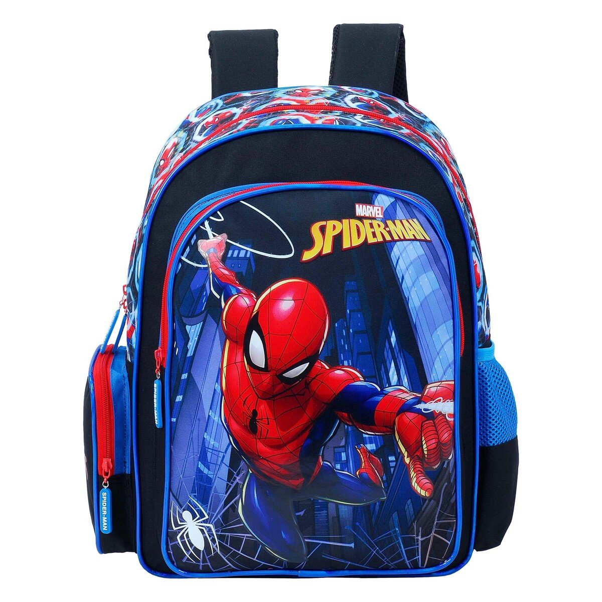 Spider deals man backpack