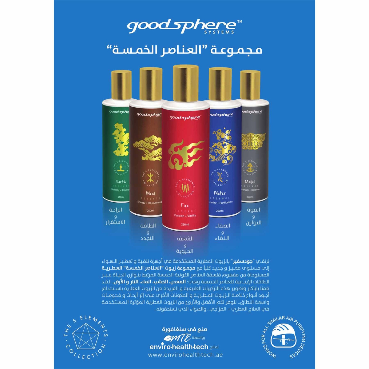 Goodsphere Aroma Essence The 5 Elements Collection, Earth, 250ml, GS-250ML-5E-EA