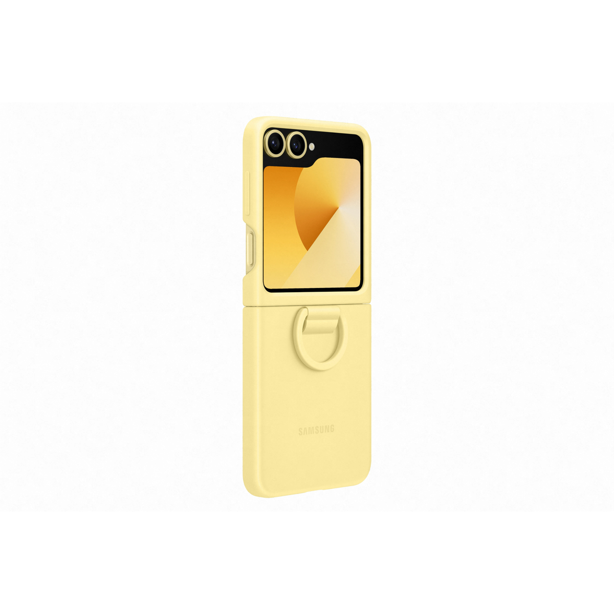 Samsung Z Flip 6 Silicone Case with Ring, Yellow, EF-PF741TYEGWW