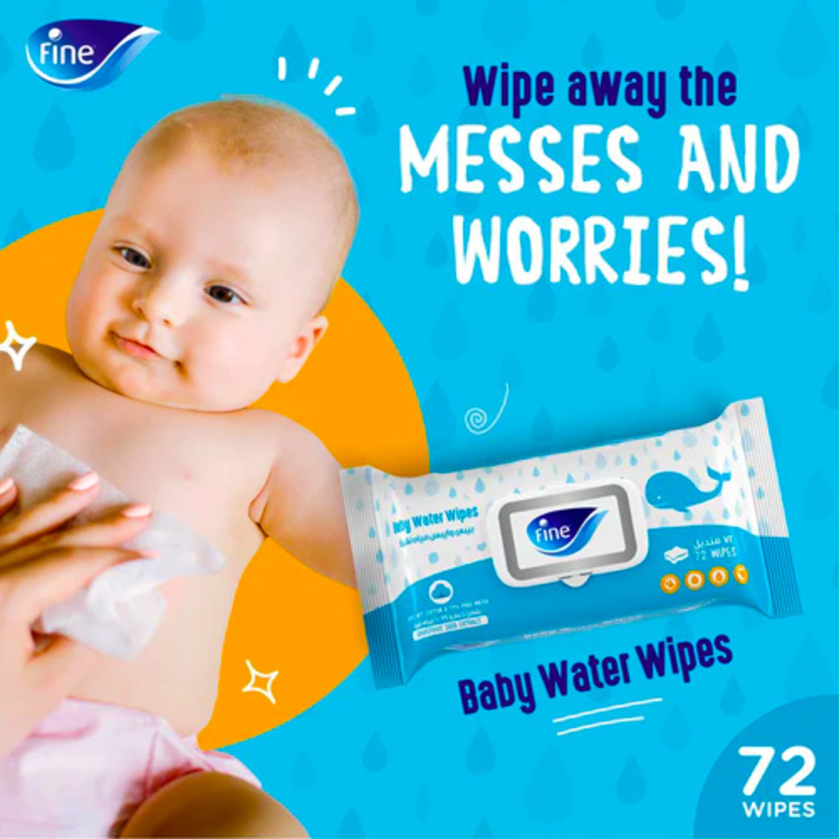 Fine Baby Water Wipes 72 pcs