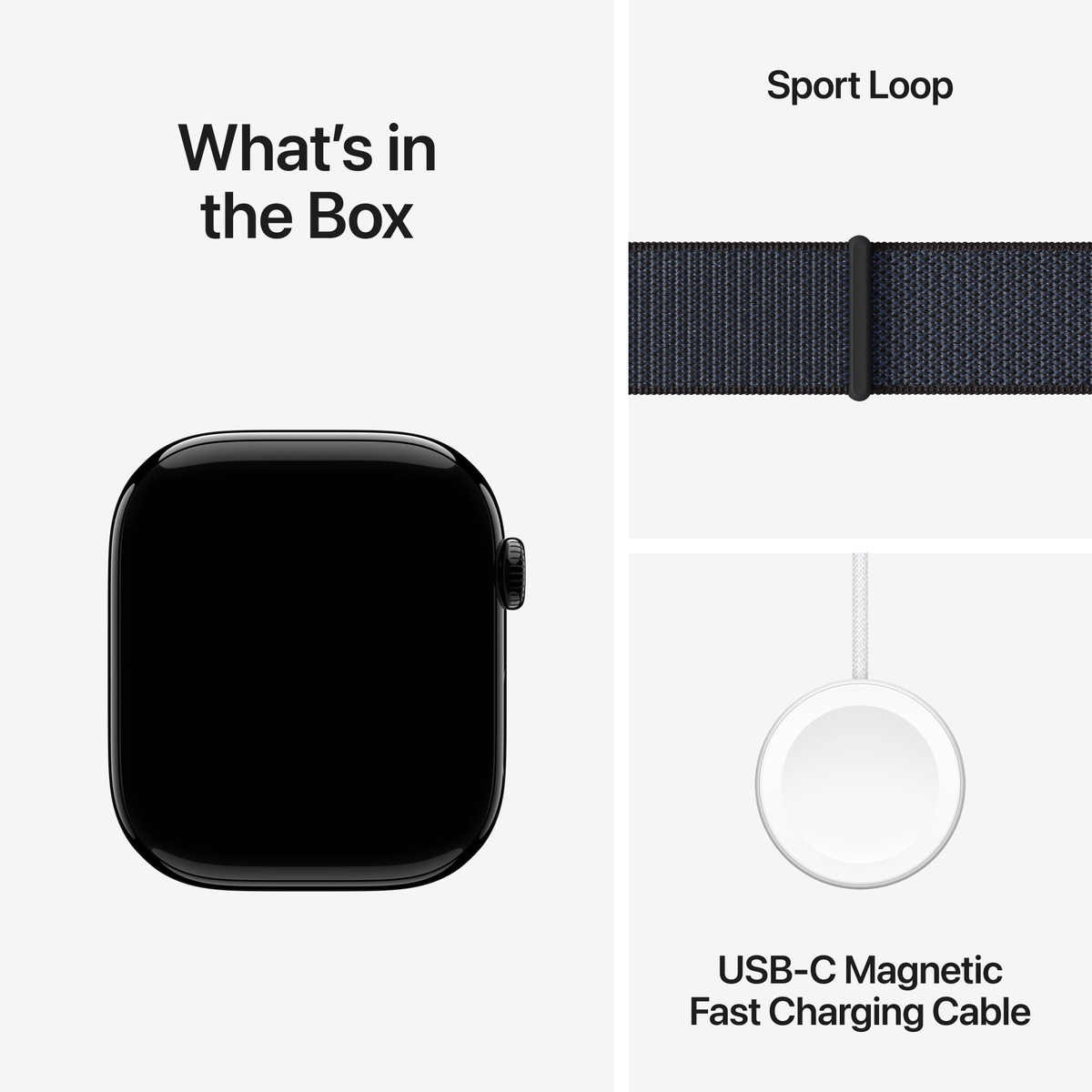 Apple Watch Series 10 GPS, 42mm Jet Black Aluminium Case with Ink Sport Loop, MWWG3QA/A