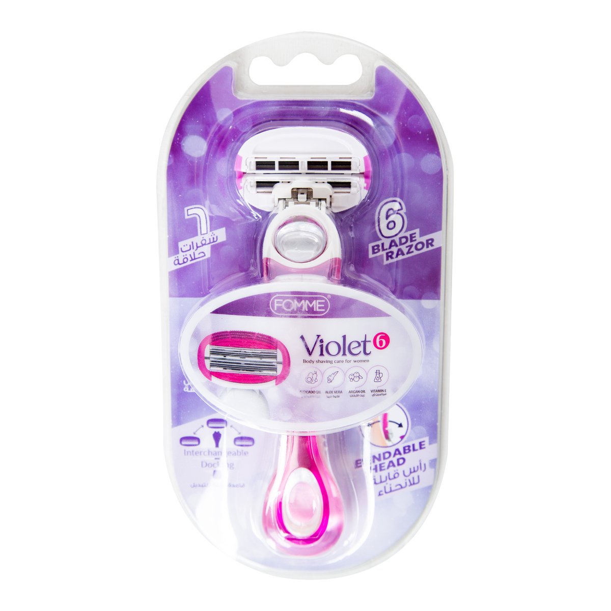 Fomme Violet 6 Blade Razor Body Shaving Care for Women 1 pc