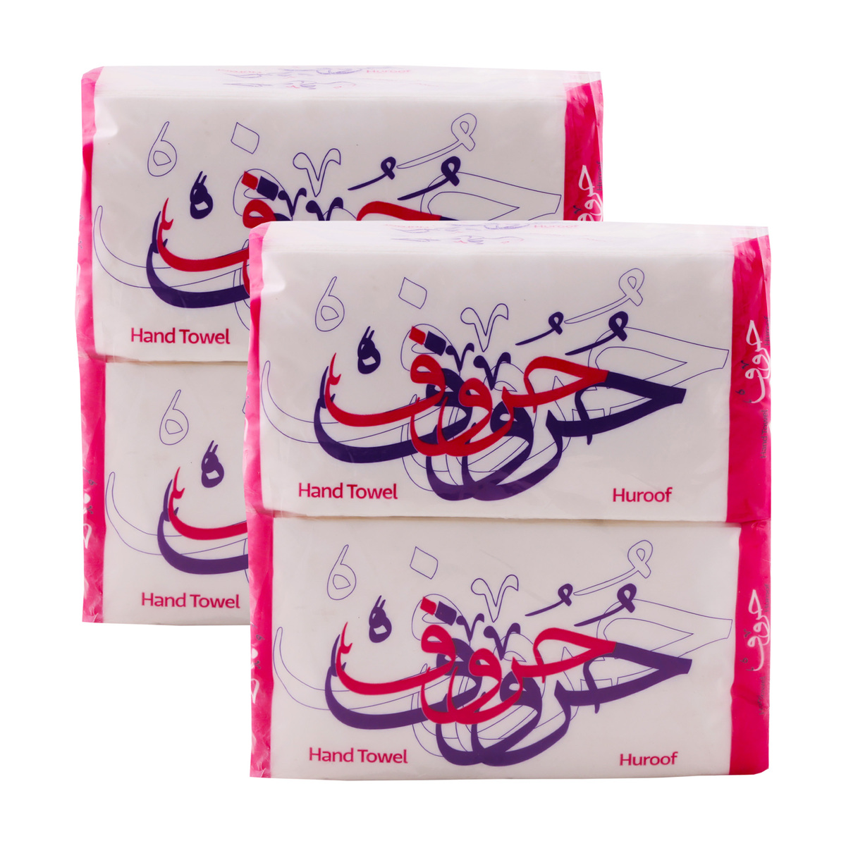 Huroof Hand Towel 1ply 150 Sheets 4 pcs