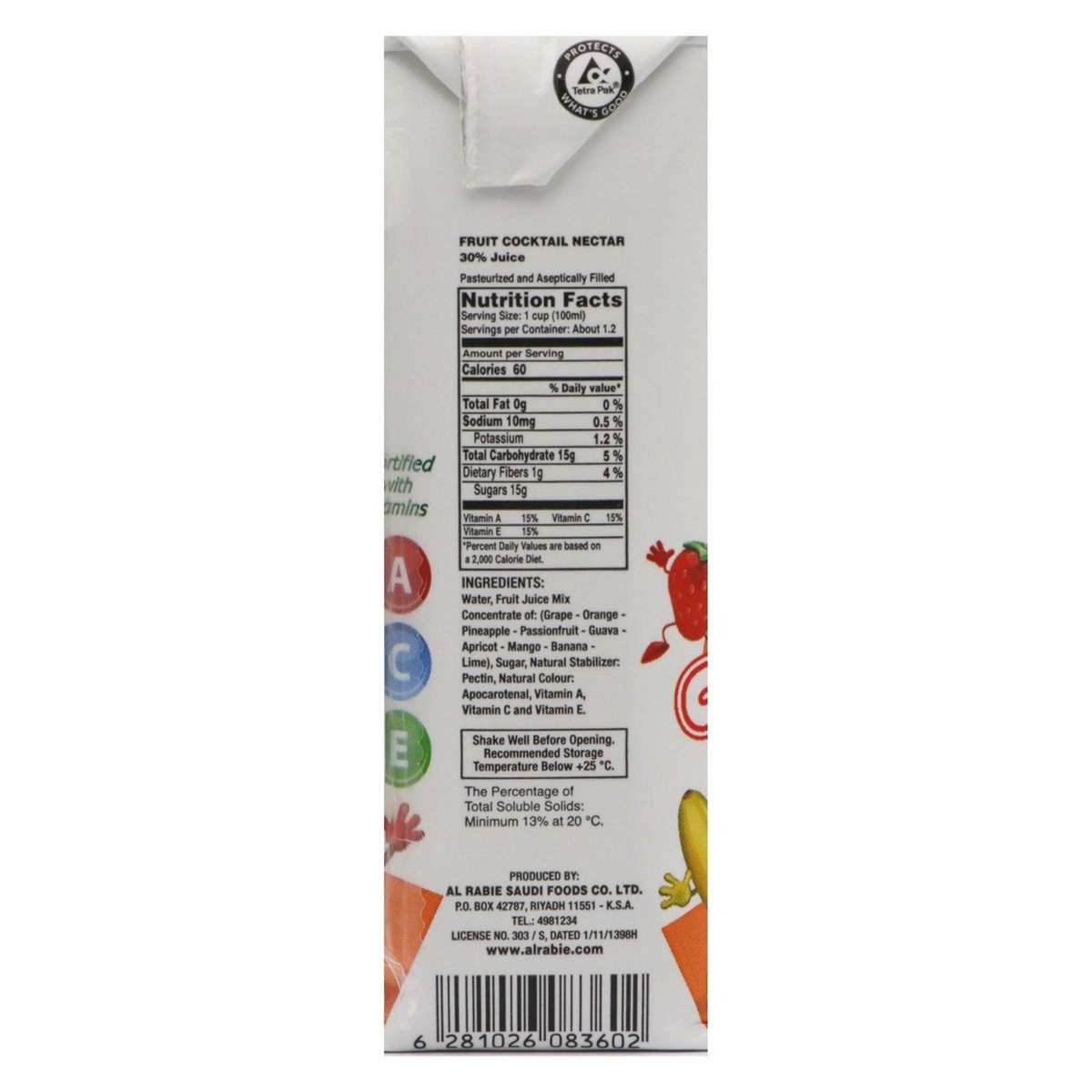 Al Rabie Multi Fruits Fortified Nectar Juice 18 x 120 ml