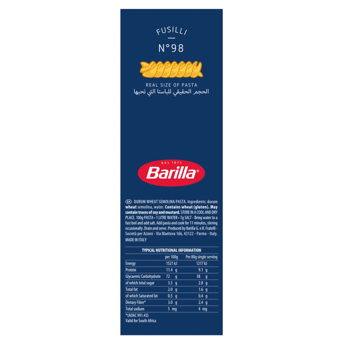 Barilla Pasta Fusilli 500 g