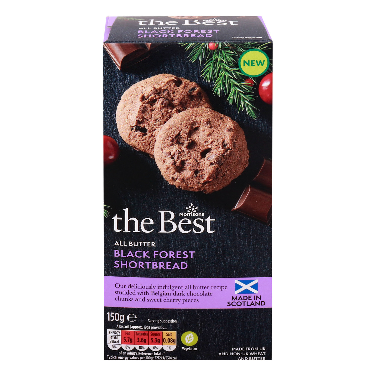 Morrisons The Best All Butter Black Forest Shortbread 150 g