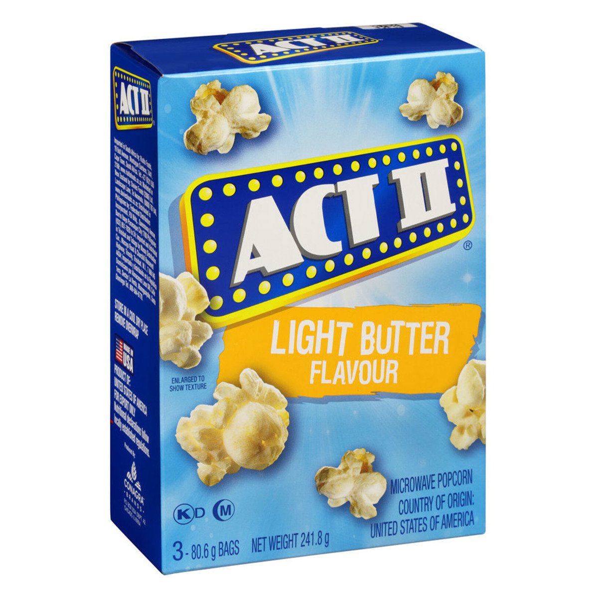 Act II Light Butter Flavour Microwave Popcorn 241.8 g