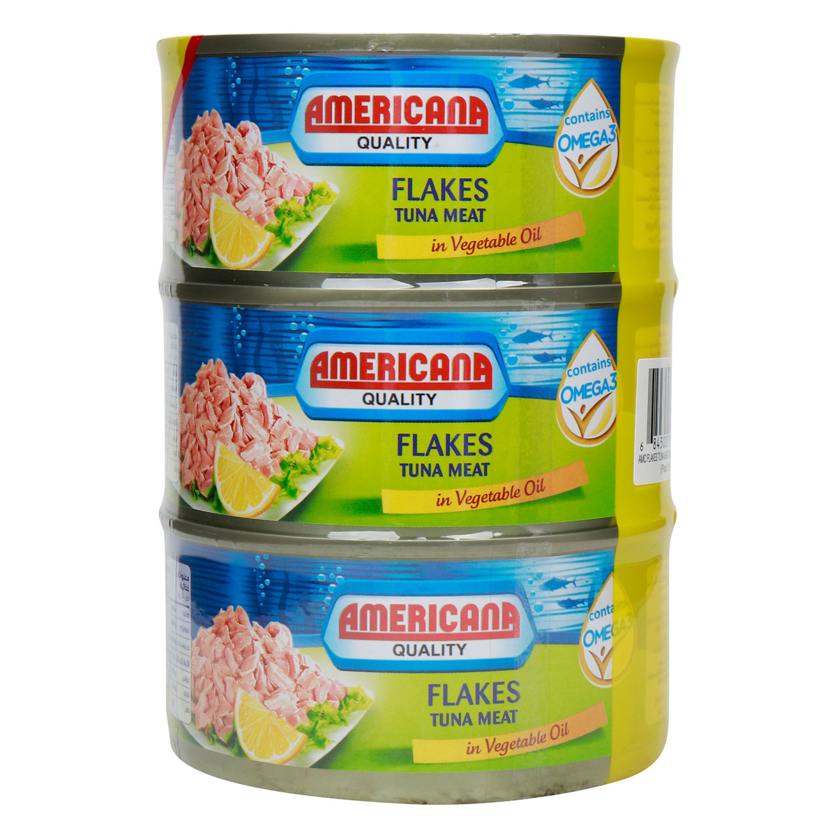 Americana Flakes Tuna Meat In Vegetable Oil Value Pack 3 x 170 g