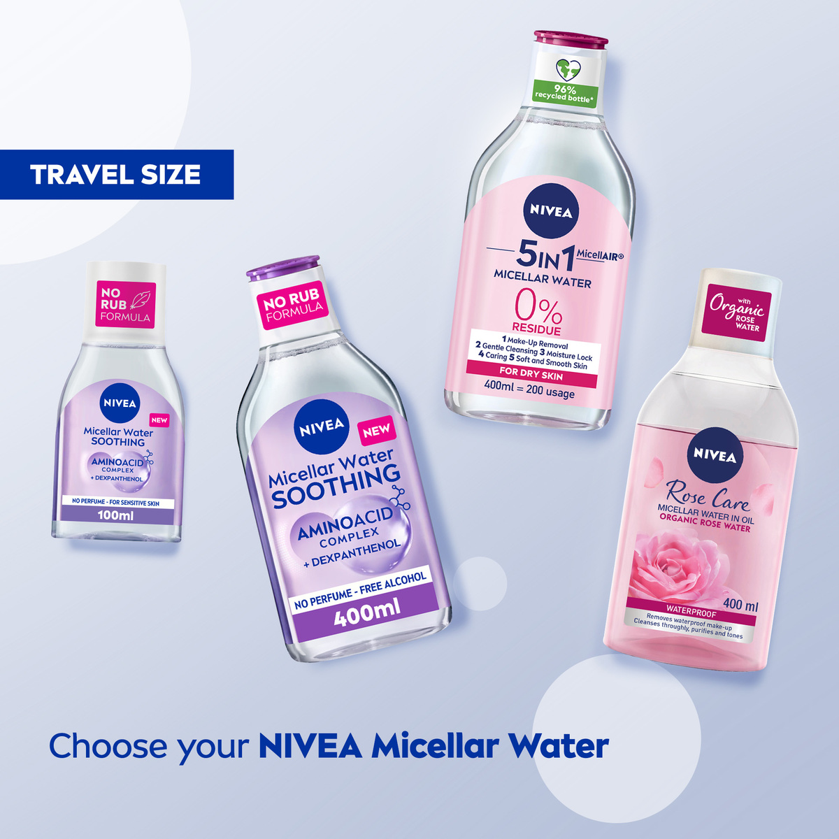 Nivea Micellar Water Soothing Makeup Remover 100 ml