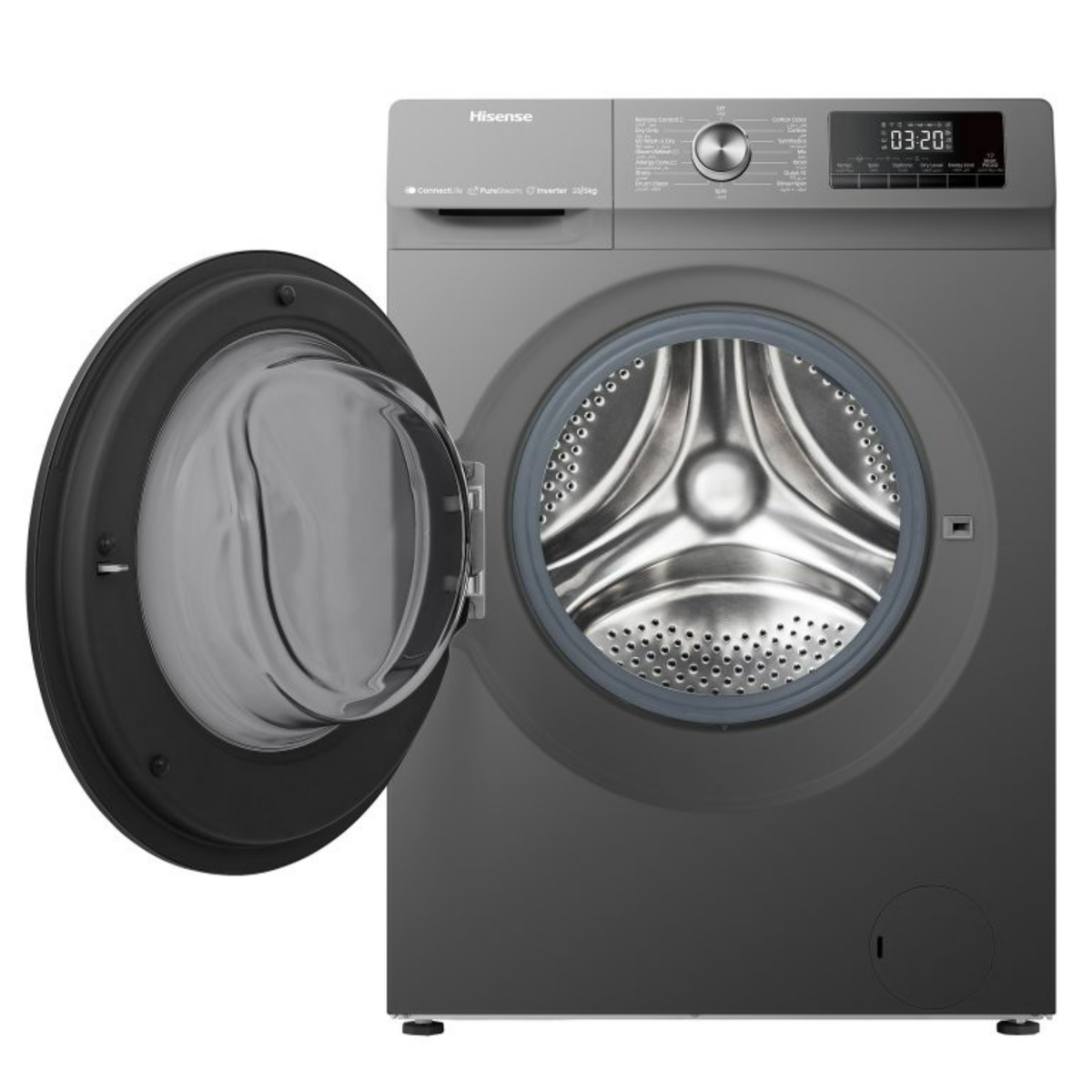 Hisense Front Load Washer and Dryer, 10/6 kg, 1400 RPM, Titanium Silver, WDQA1014VJMWT