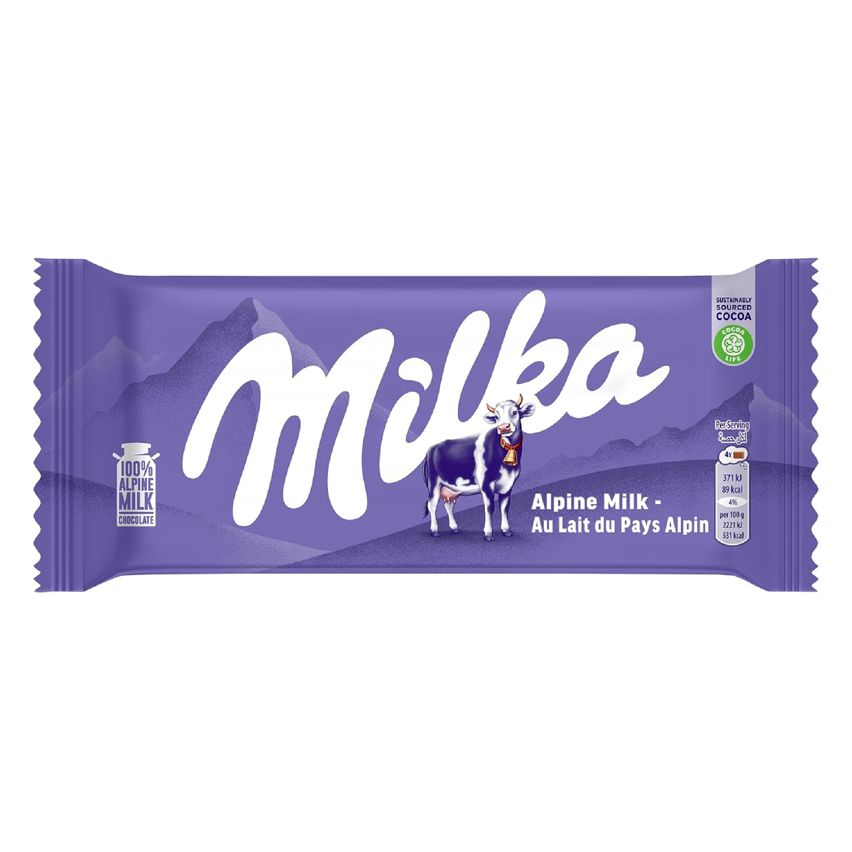 Milka Alpine Milk Chocolate Value Pack 2 x 100 g