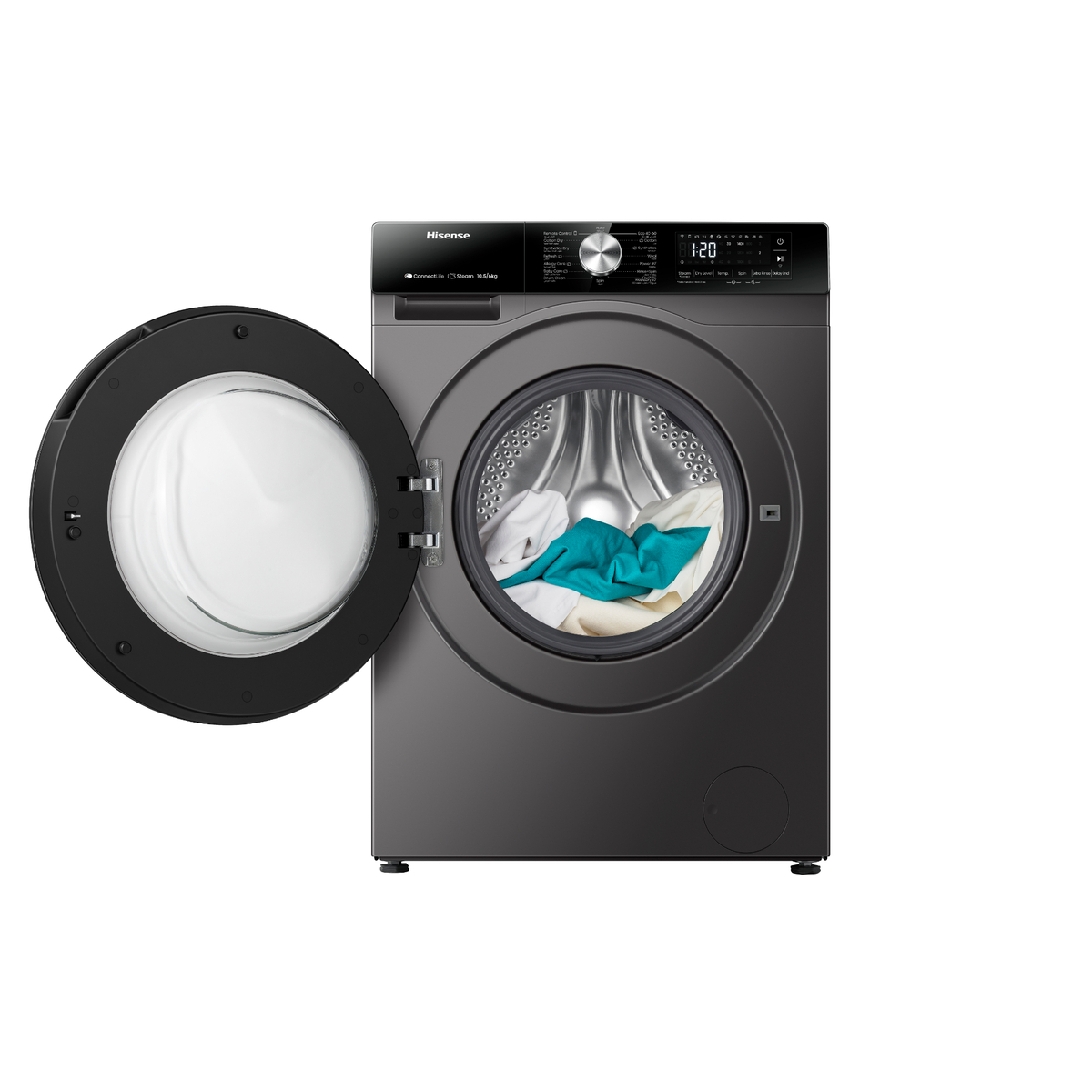 Hisense Front Load Washer & Dryer, 10/6 kg, 1400 RPM, Titanium Grey, WD3S1043BT