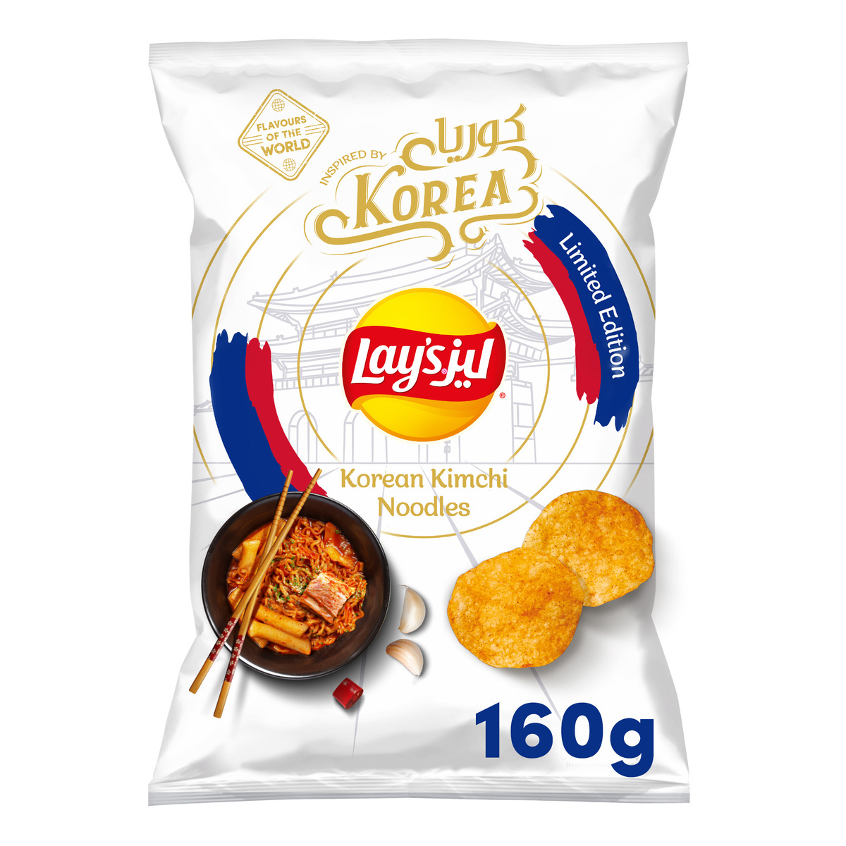 Lay's Korean Kimchi Noodles Flavored Chips & Snacks Limited Edition 160 g