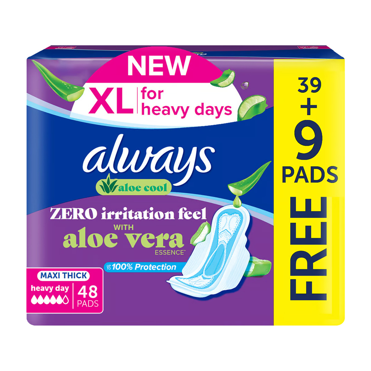 Always Maxi Thick Aloe Cool XL Value Pack 48 pcs