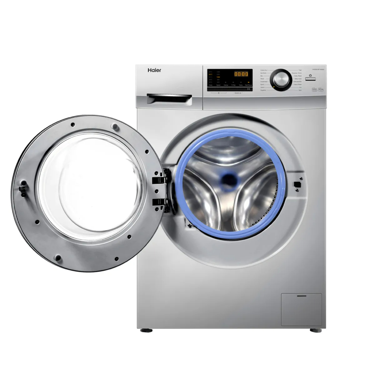 Haier Front Load Washer & Dryer, 8/5 kg, 1400 RPM, Silver, HWD80-BP14636S