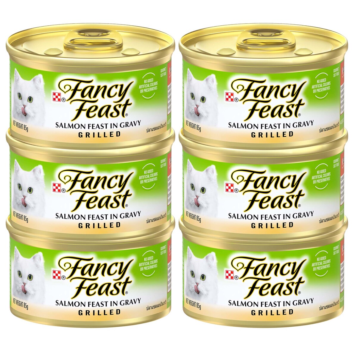 Purina Fancy Feast Grilled Salmon Feast In Gravy Cat Food 6 x 85 g