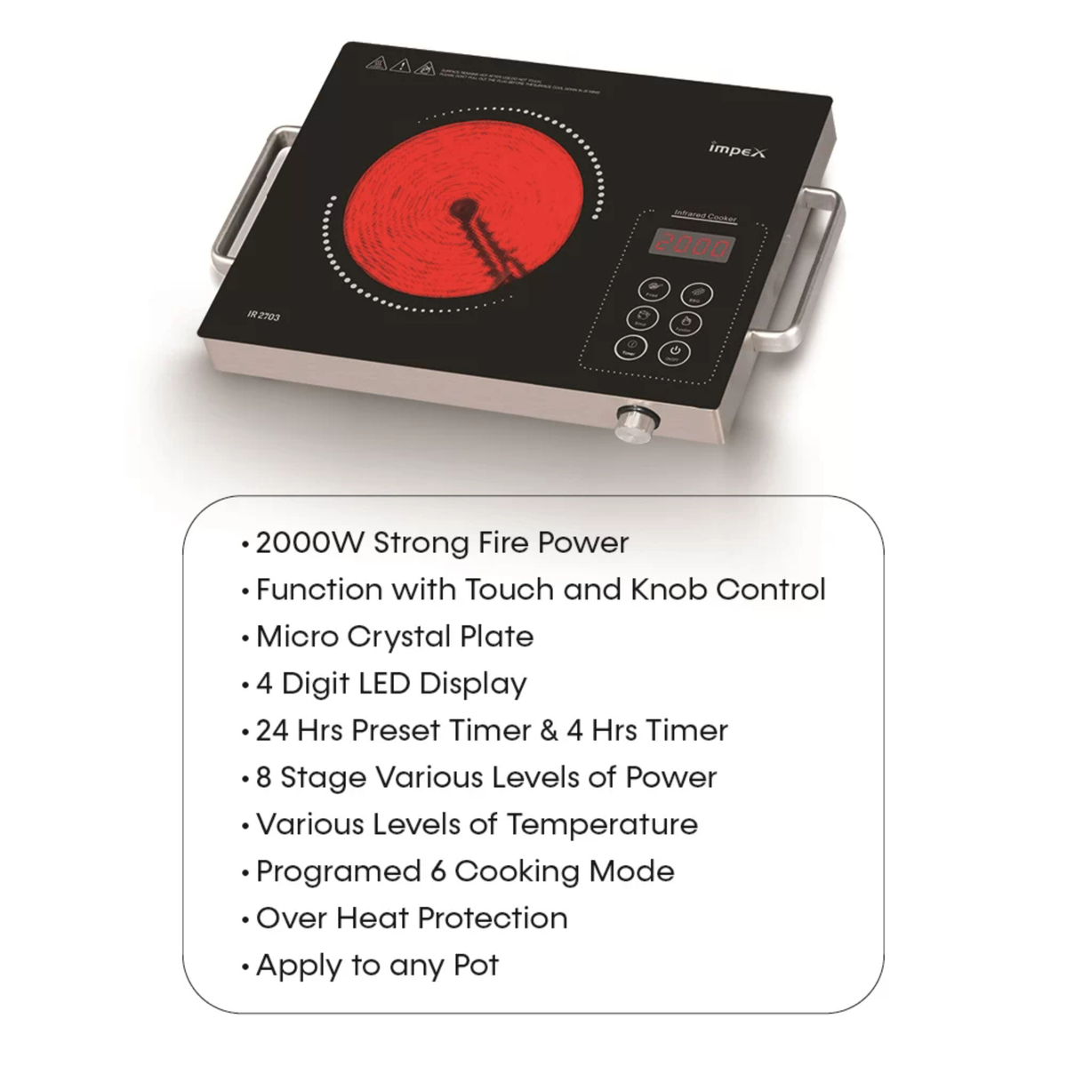 Impex Infrared Touch Cooktop, IR 2703