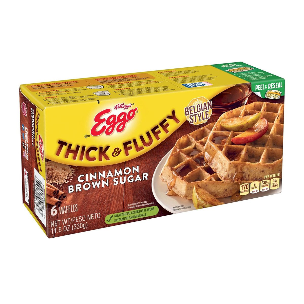 Kellogg's Eggo Thick And Fluffy Cinnamon Brown Sugar Waffles 330 g