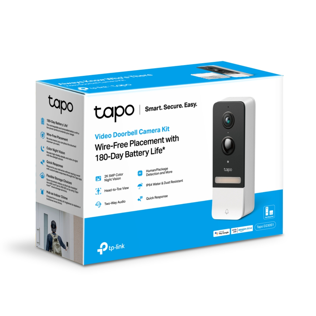 Tp-Link Smart Battery Video Doorbell, Tapo D230S1