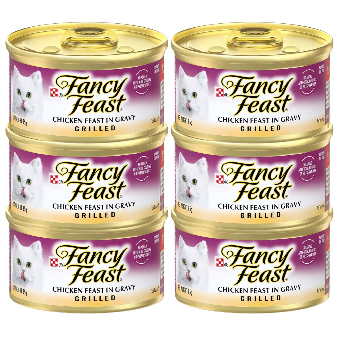 Purina Fancy Feast Grilled Chicken Feast In Gravy Cat Food 6 x 85 g