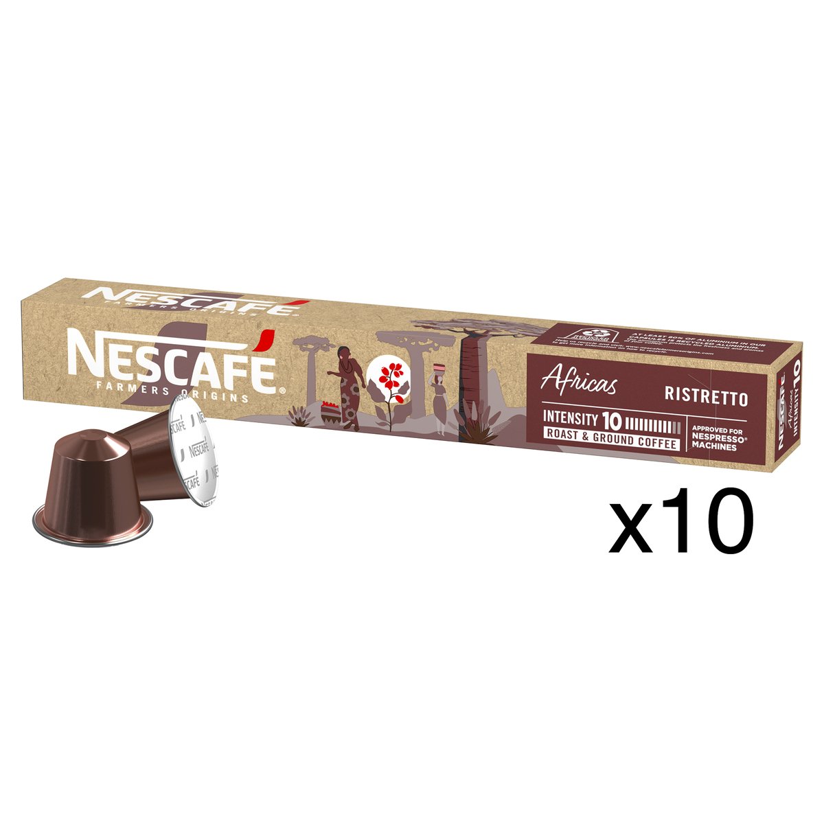 Nescafe Farmers Origins Africas Ristretto Intensity 10 Coffee Capsules  44 g