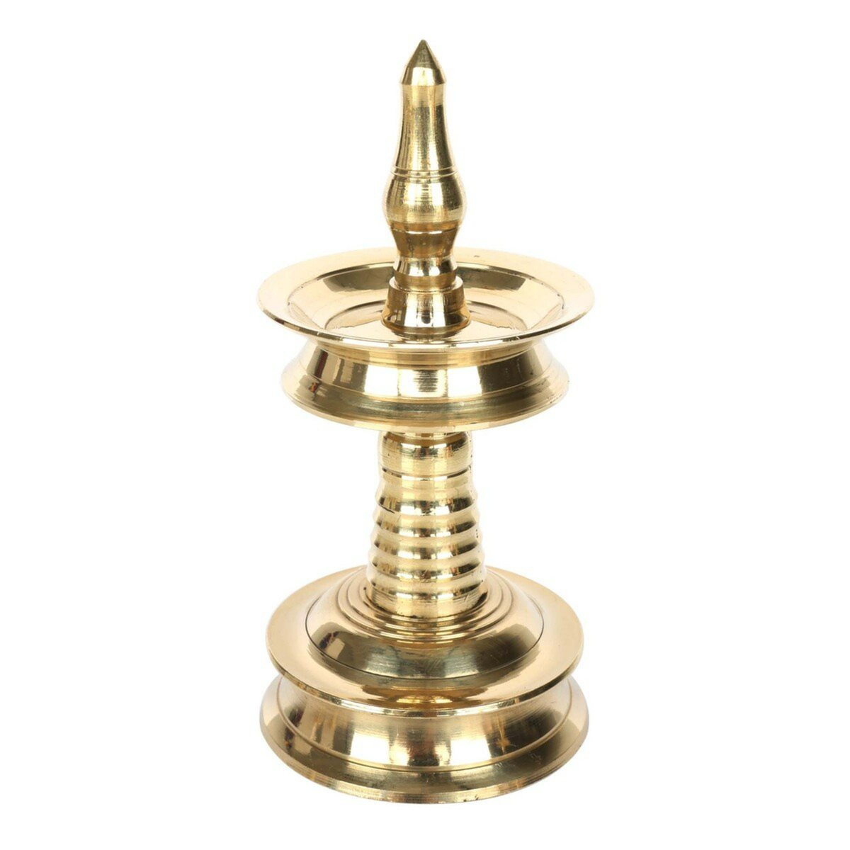 Chefline Traditional Kerala Brass Nilavilakku, Size 11