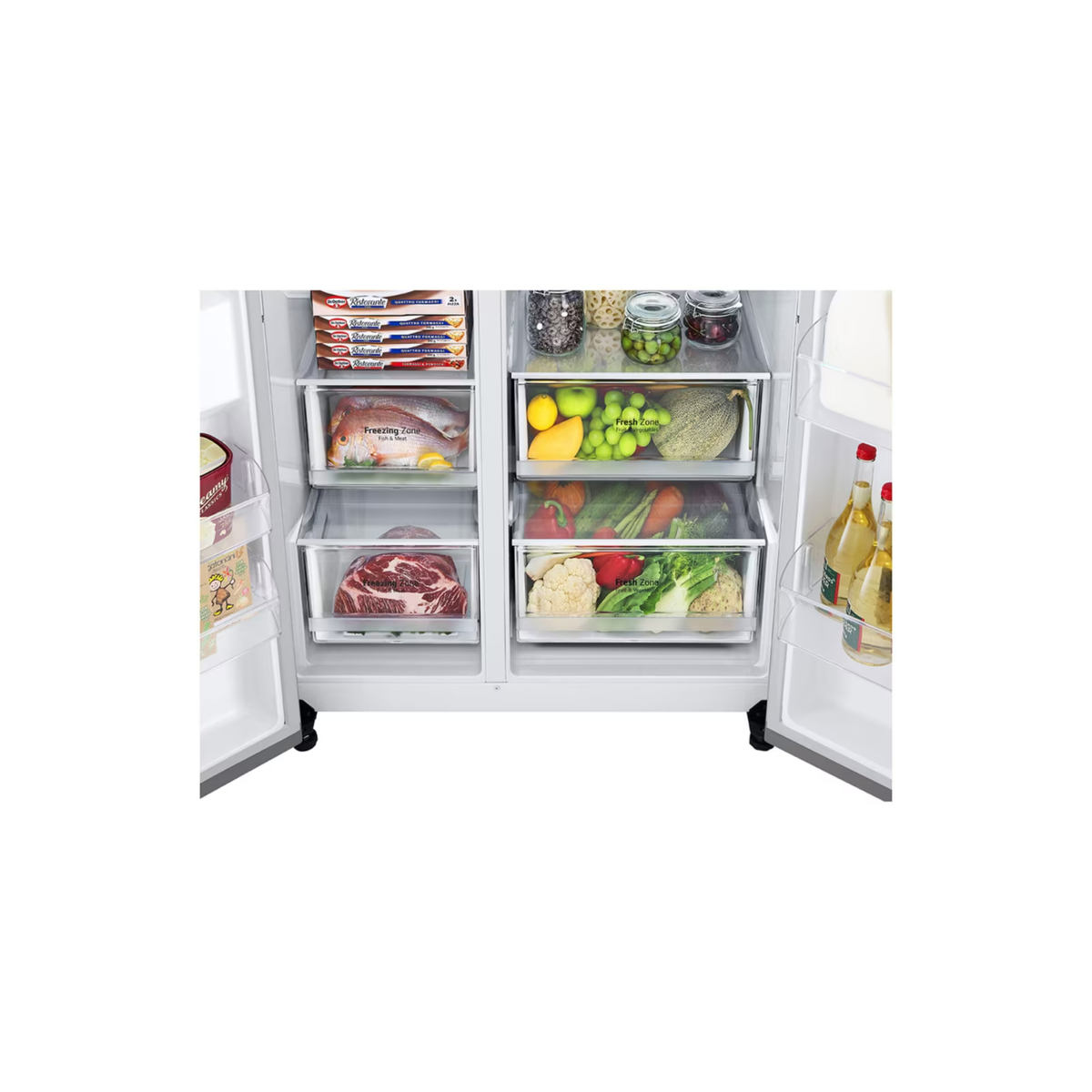 LG Double Door Refrigerator, 626L, Platinum Silver, GR-B267SLWL