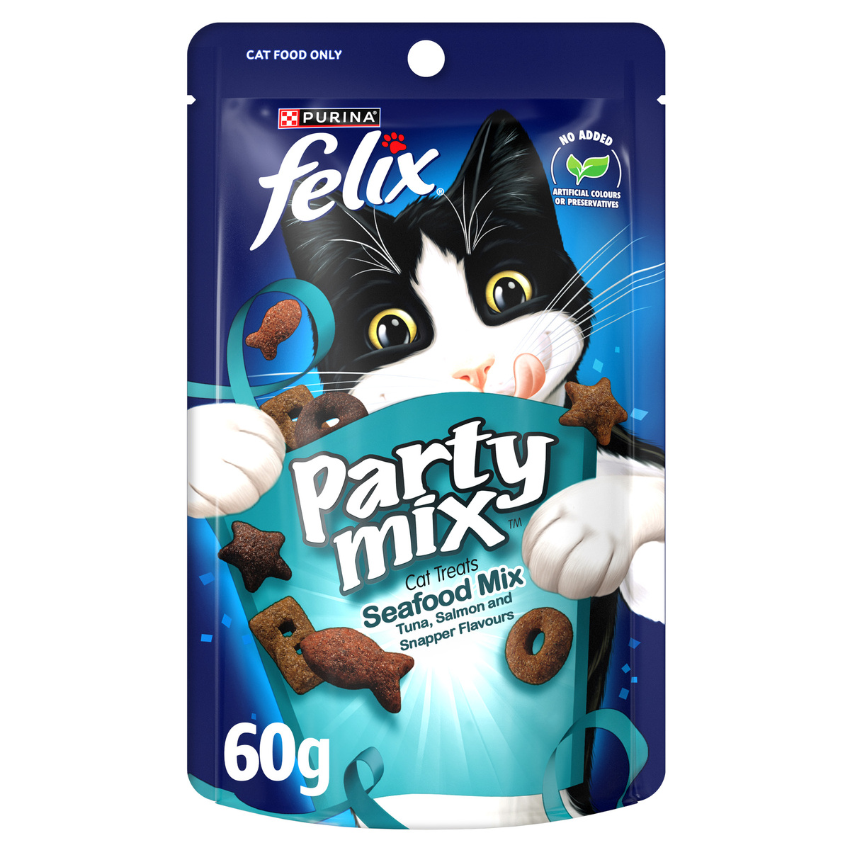 Purina Felix Party Mix Seafood Mix Dry Cat Treats 60 g