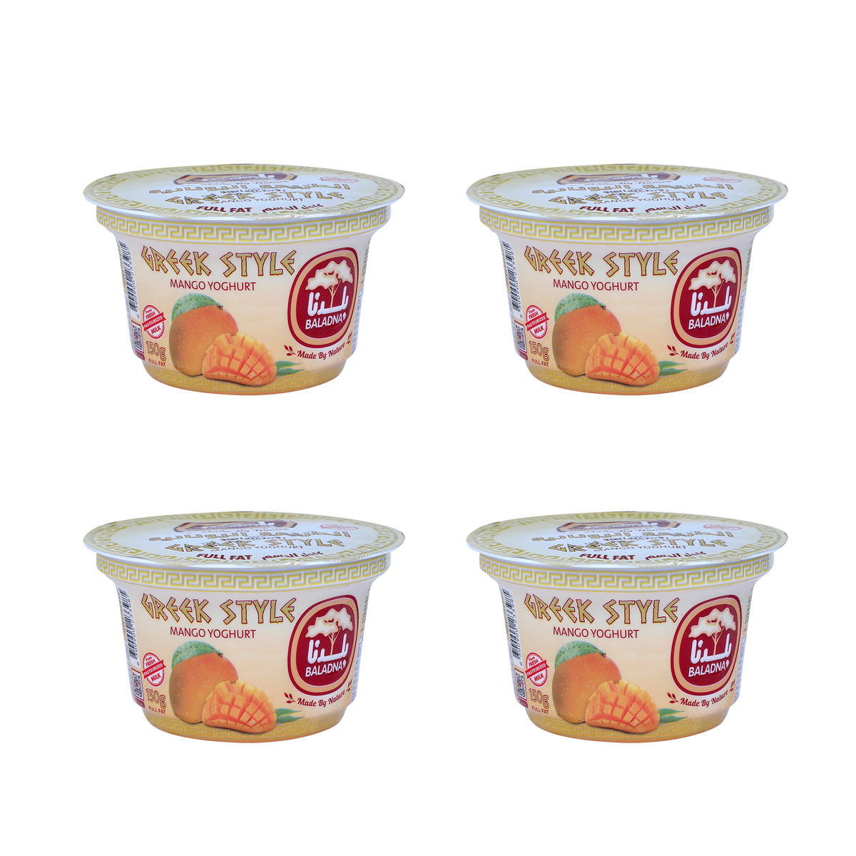 Baladna Greek Style Mango Yoghurt 150 g 3+1 pcs