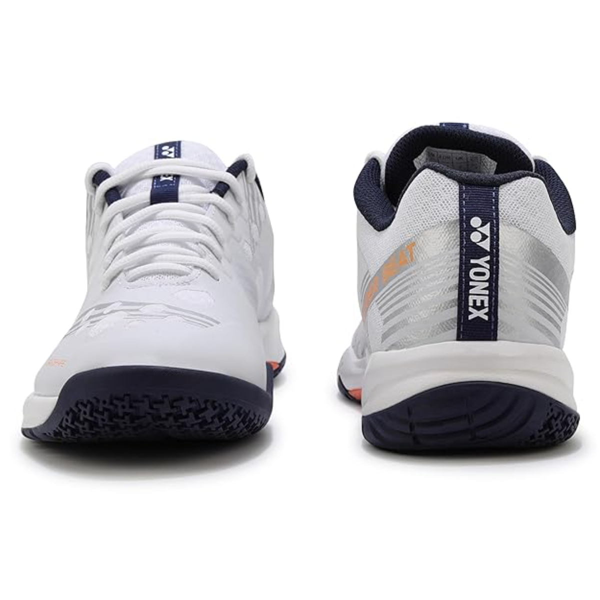 Yonex Power Cushion Strider Beat Badminton Shoes, SHBSB1EX, White/Orange, 45