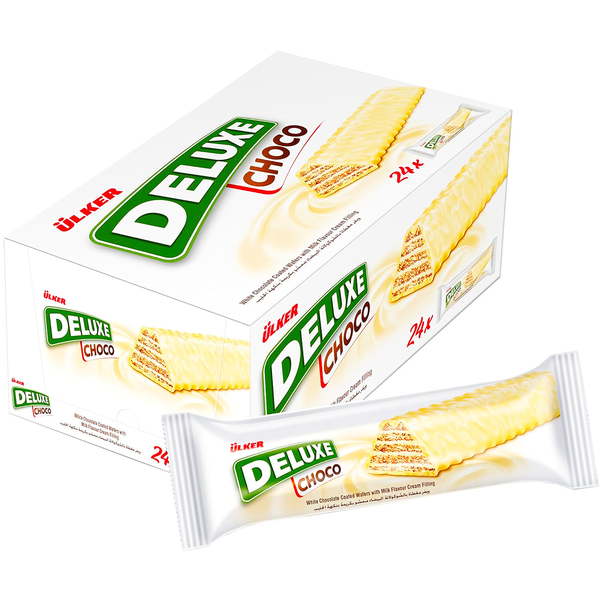 Ulker Deluxe White Chocolate Wafers With Milk Cream 28 g