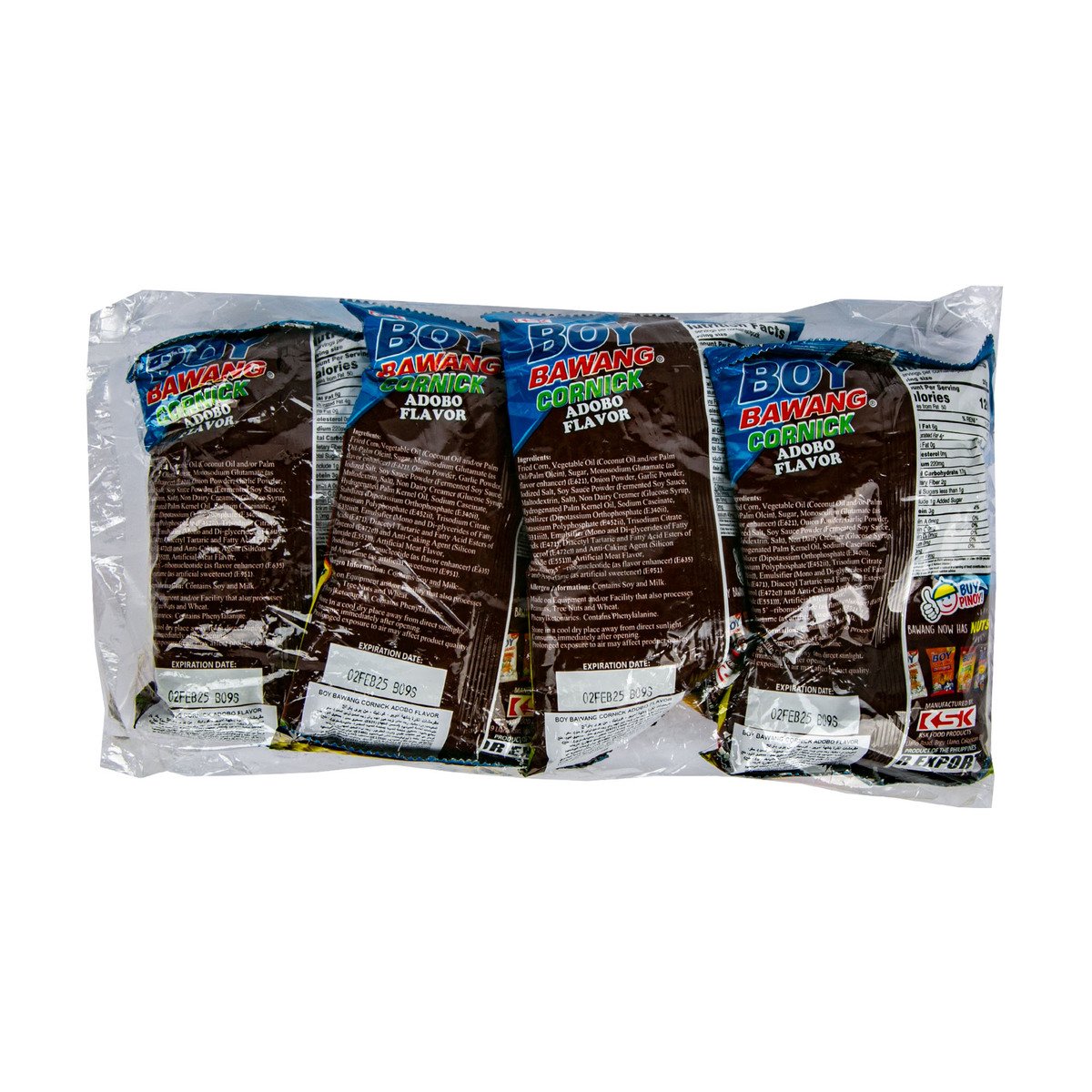 KSK Boy Bawang Cornick Adobo Flavor Value Pack 4 x 90 g