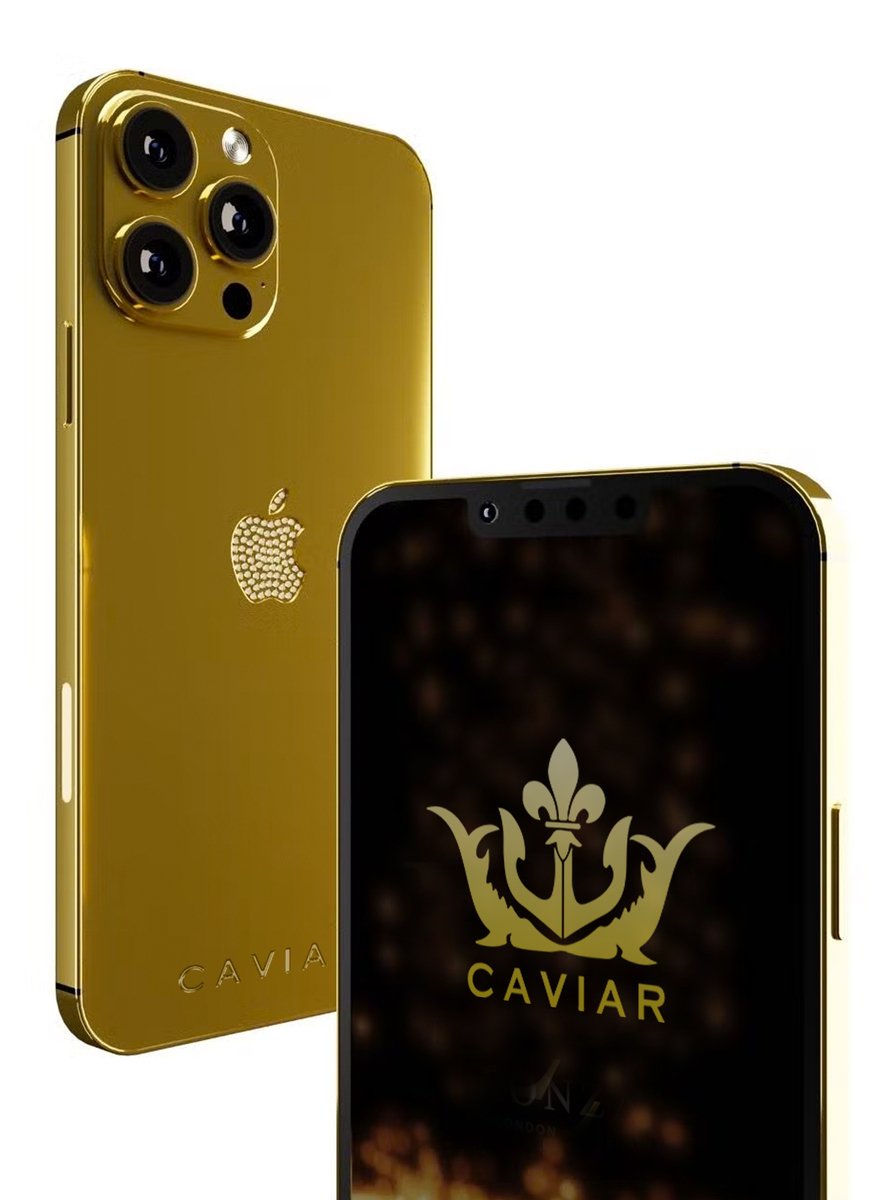 Caviar Luxury 24K Gold Customized iPhone 14 Pro Max 512 GB Crystal Apple Logo Limited Edition