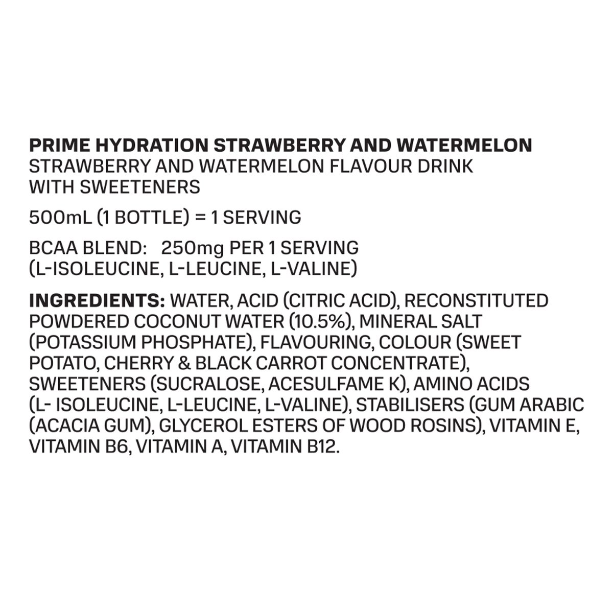 Prime Strawberry & Watermelon Hydration Drink 500 ml