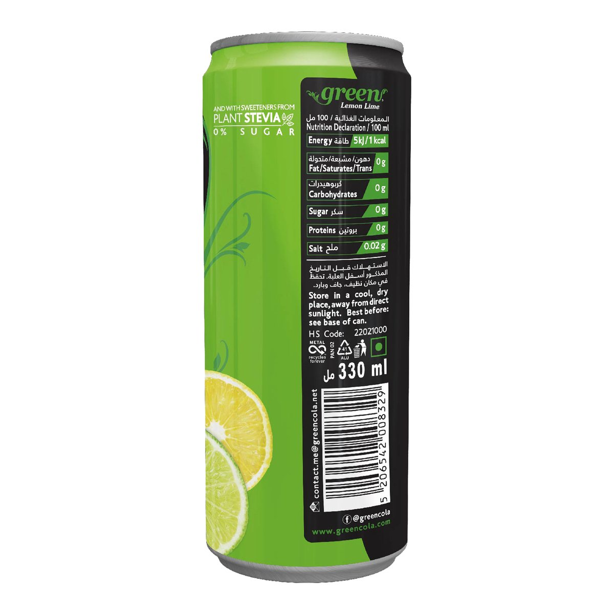 Green Cola Drink Lemon Lime 6 x 330 ml