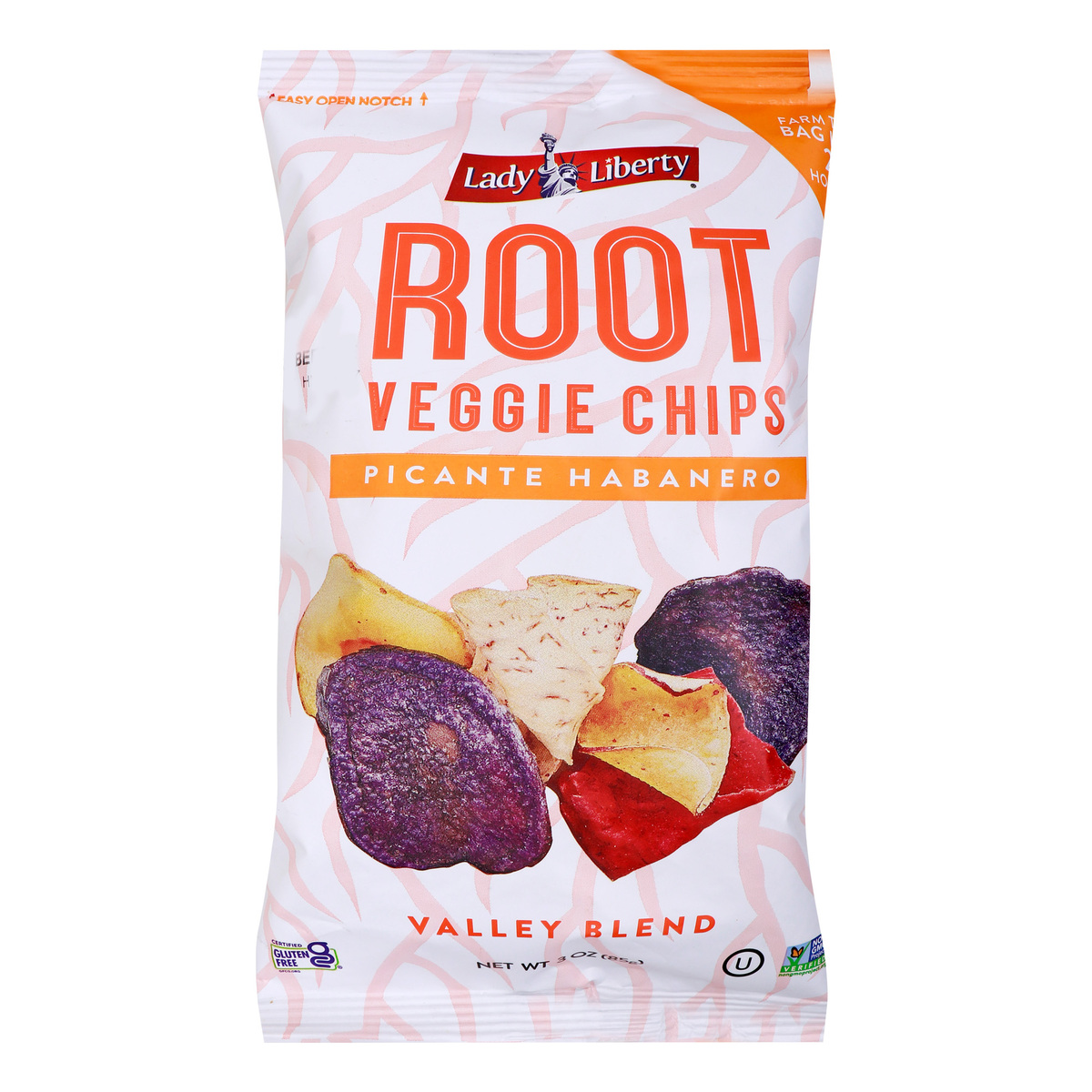 Lady Liberty Root Veggie Chips Picante Habanero Valley Blend 85 g