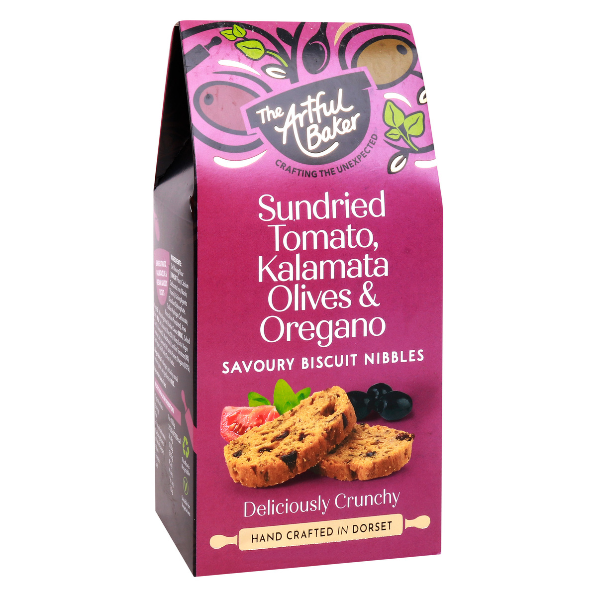 The Artful Baker Sundried Tomato Kalamata Olives & Oregano Savoury Biscuit Nibbles 100 g