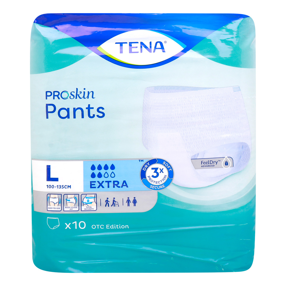 Tena Adult Diaper Pants Extra Size Large 100-135cm 10pcs