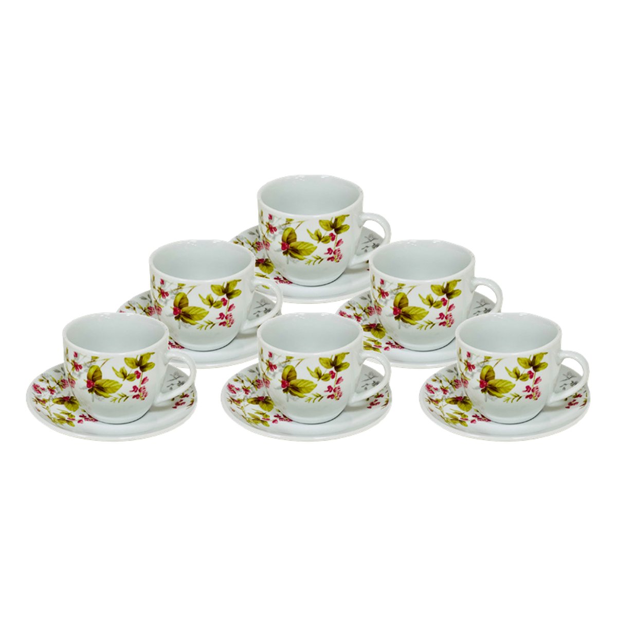 Home Ceramic Cup & Saucer Set 12 Pcs 180cc GUNG10/23