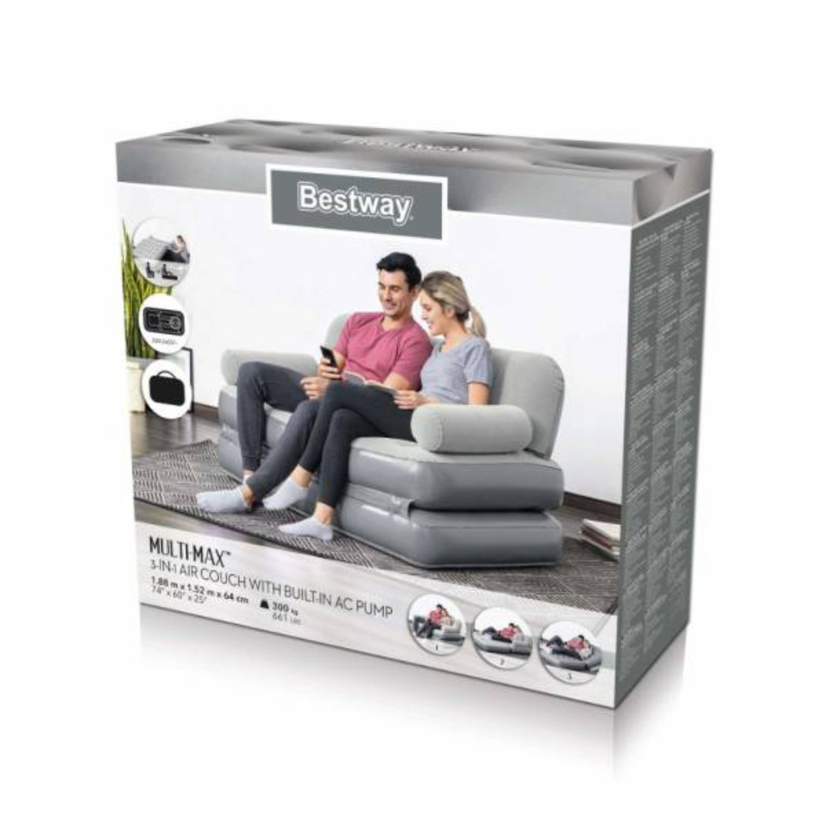 Bestway Multi-Max Inflatable Couch with Built-in AC Pump, 75079