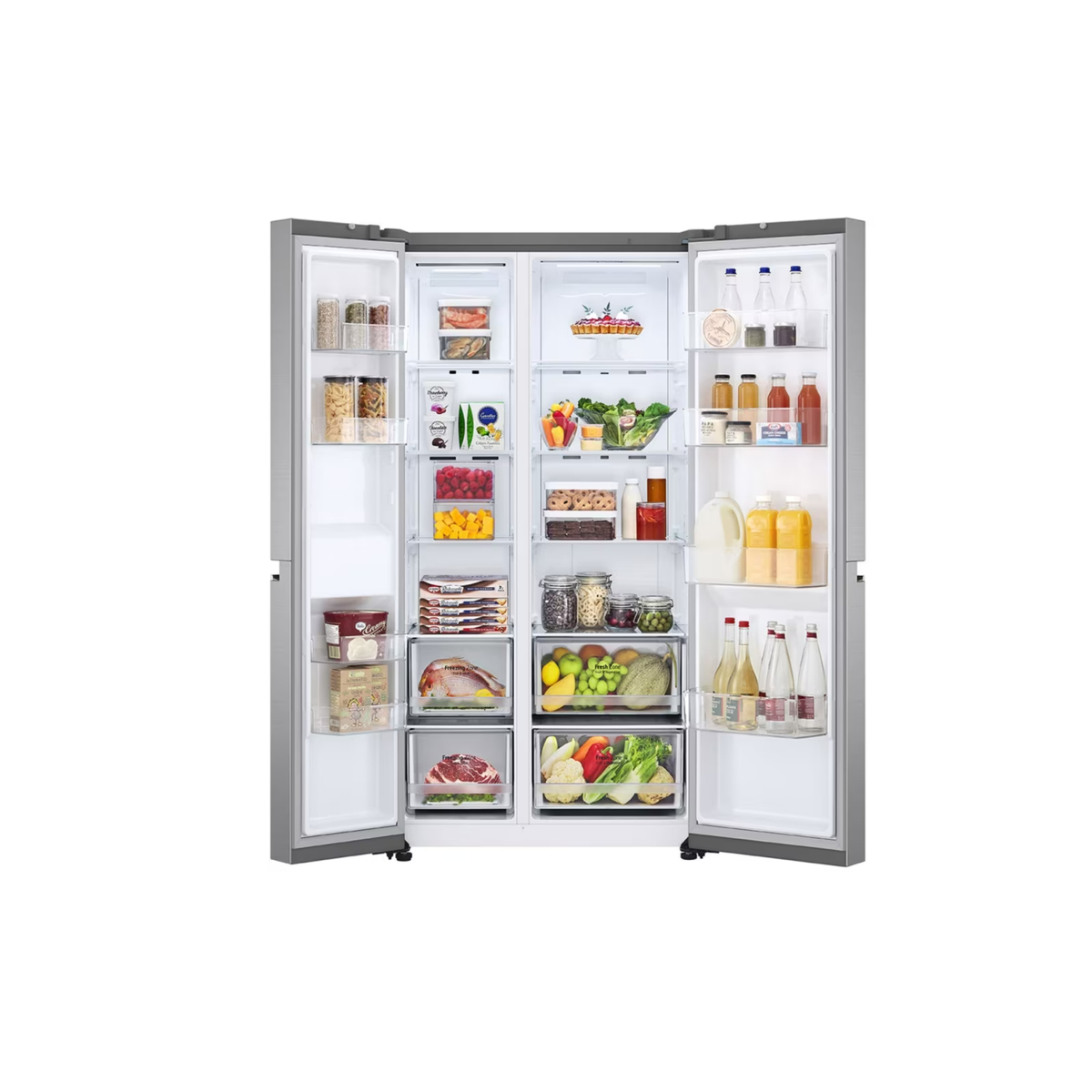 LG Double Door Refrigerator, 626L, Platinum Silver, GR-B267SLWL