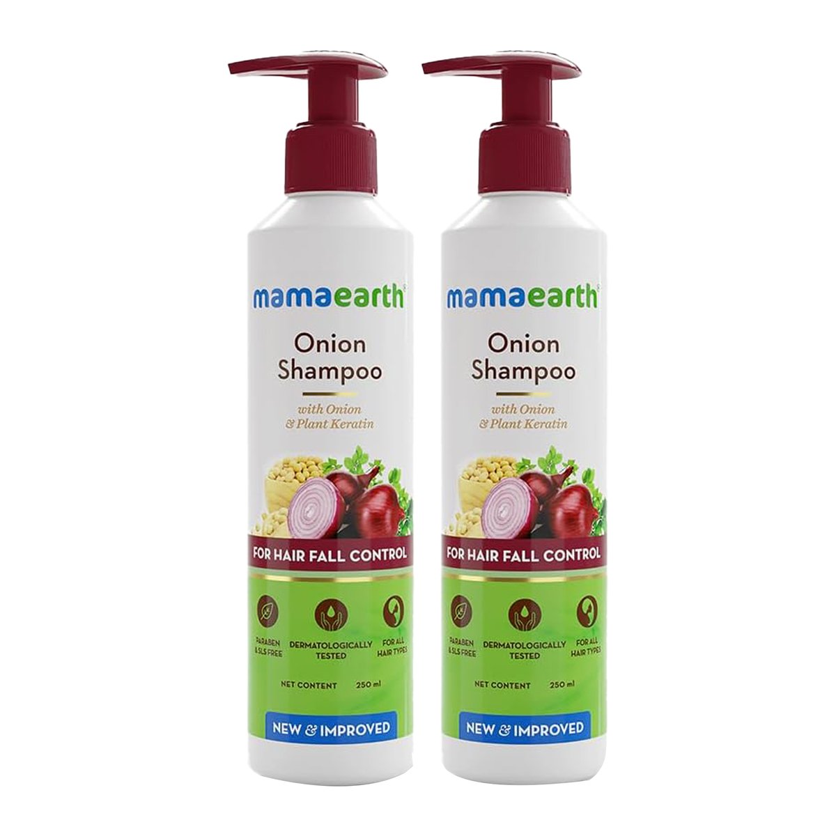 Mamaearth Shampoo With Onion & Plant Keratin Value Pack 2 x 250 ml